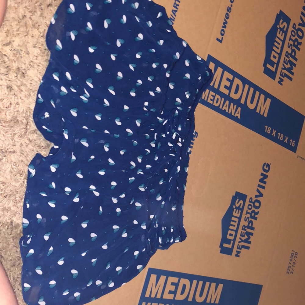 Blue with hearts American eagle outfitters mini skirt size small